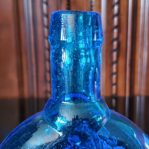 Vntg Clevenger Brothers Bright Blue 7" Glass Collectors Bottle - Picture 10 of 14